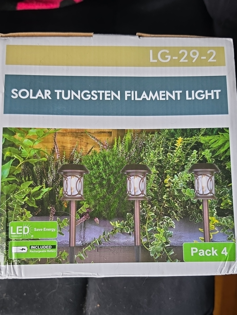 Solar Tungsten Filament Light - Bronze LED Pathway Lights (Pack of 4)